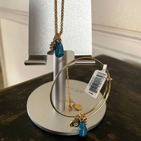 Alex & Ani Celestial Moon & Starburst Duo Bracelet & Necklace Set - Picture 1 of 4